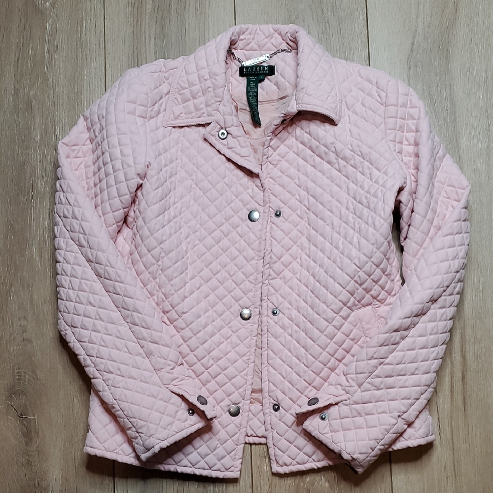 Lauren Ralp Lauren Pink Quilted Jacket Size Small
